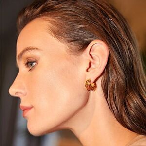 18k gold plated open hoop earrings​​​​​​​​​​​​​​​​​​​​ ✨​​​​​​​​